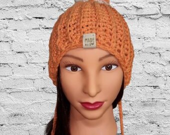 Bonnet d'hiver en laine tricoté au crochet péruvien