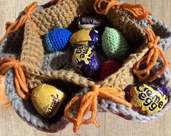 Panier à oeufs au crochet fait main/présentoir de table (oeufs crème non inclus)