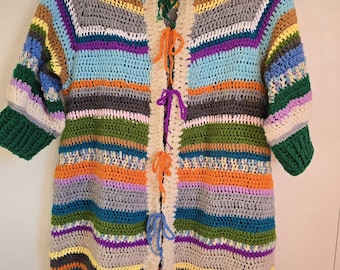 Veste-pull au crochet fabriquée à la main