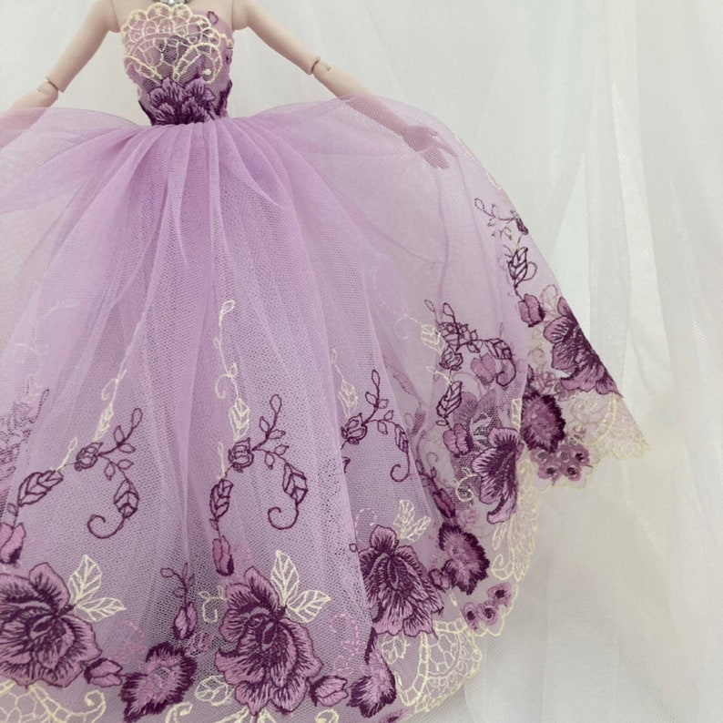 Doll Dress Purple Blossom Fairy with Wings