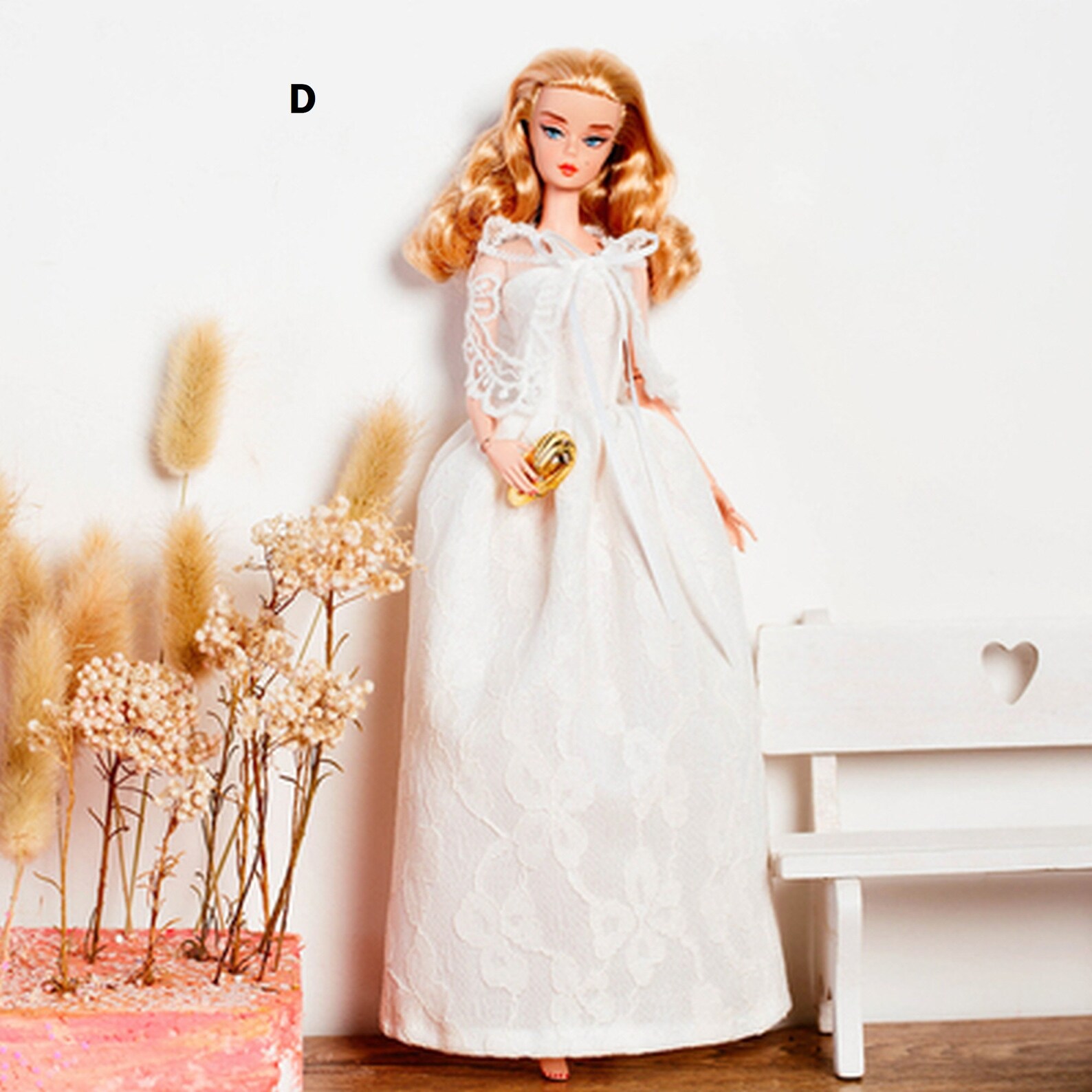White dress Barbie Wedding Dress Veil set Fits Barbie Etsy