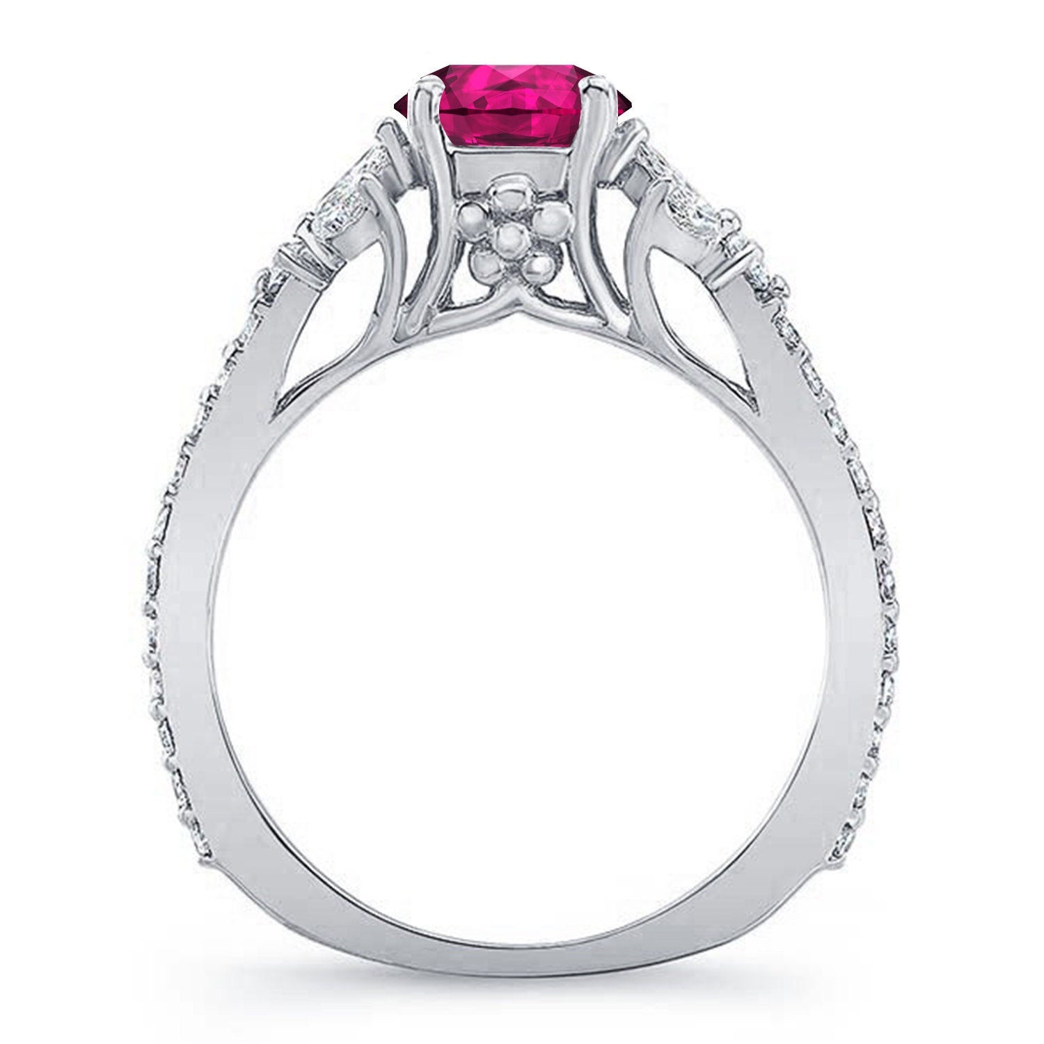 Rhodolite Ring Natural Pink Engagement Ring Etsy