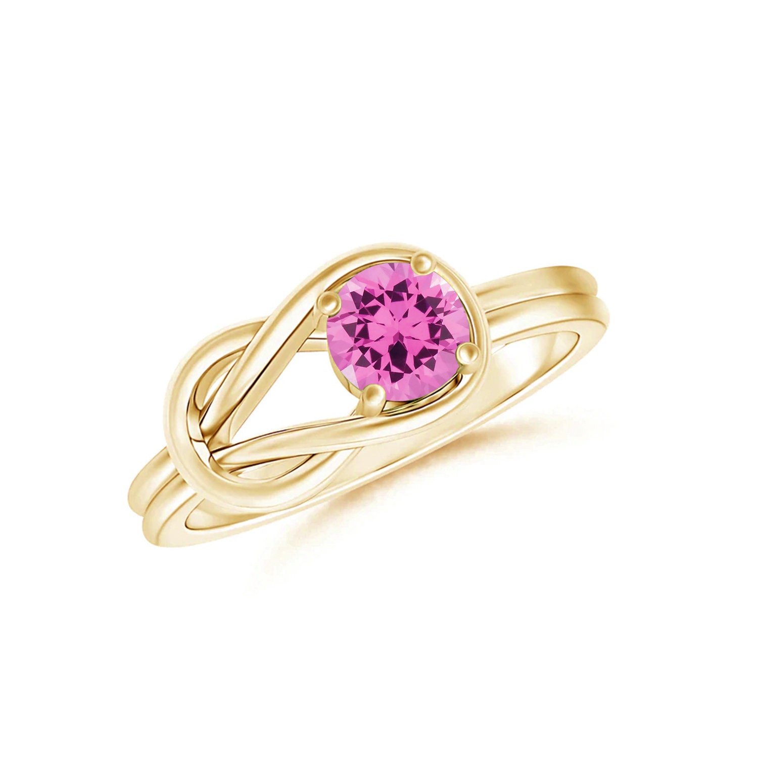 Pink Spinel Ring Unique Pink Spinel Knot Ring Rose Gold - Etsy UK