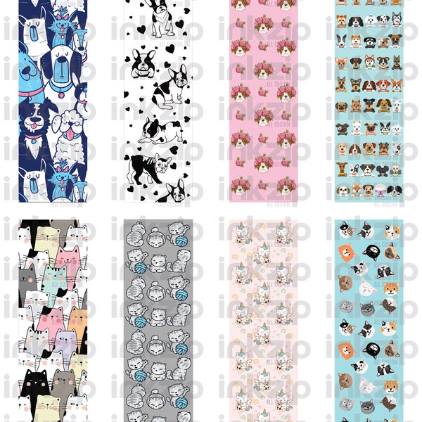 Cats and Dogs Patterns- Ink Joy Gel Pen Wrap PNG - BUNDLE