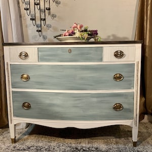 Sold. Mahogany Bow Front Chest of Drawers