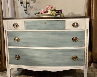 Sold. Mahogany Bow Front Chest of Drawers