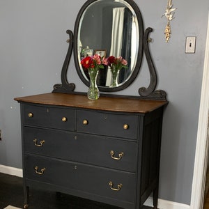 Antique Oak  Dresser with Mirror
