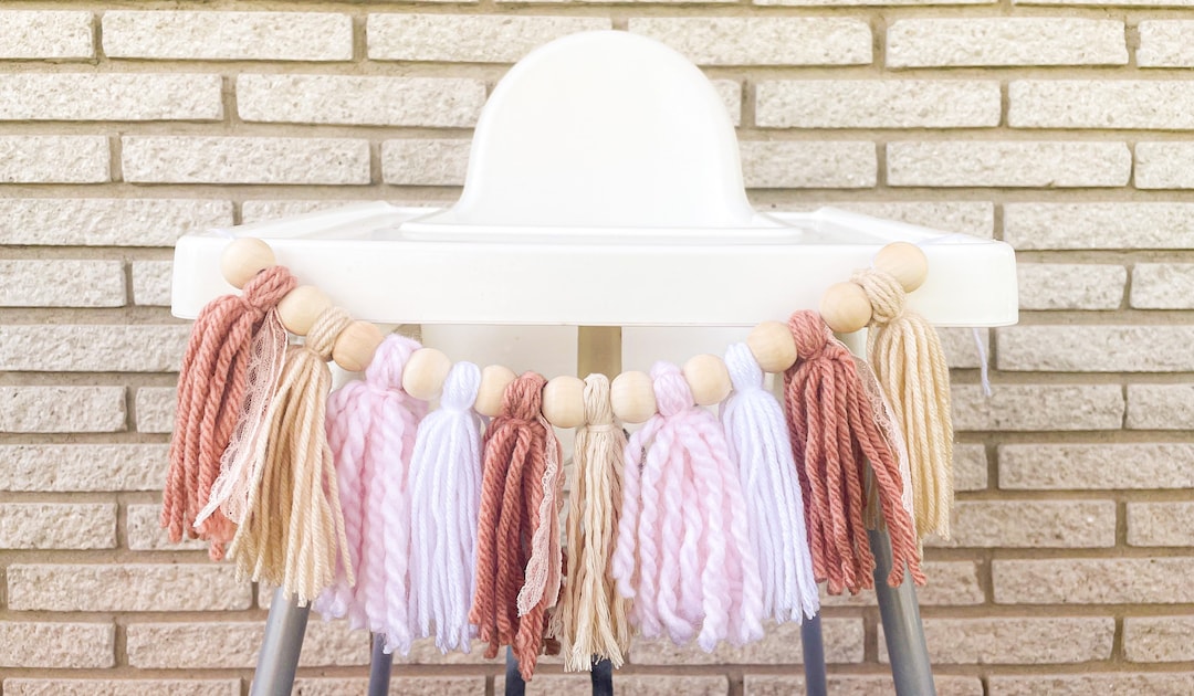 Boho Pink Birthday Party Garland, High Chair Garland Etsy