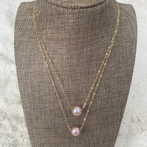 Pink Edison floater necklace