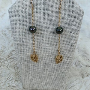 Tahitian pearl drop earrings