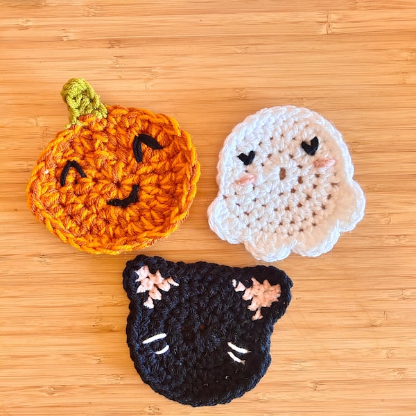 Halloween Set of 3 Crochet Coaster | Handmade