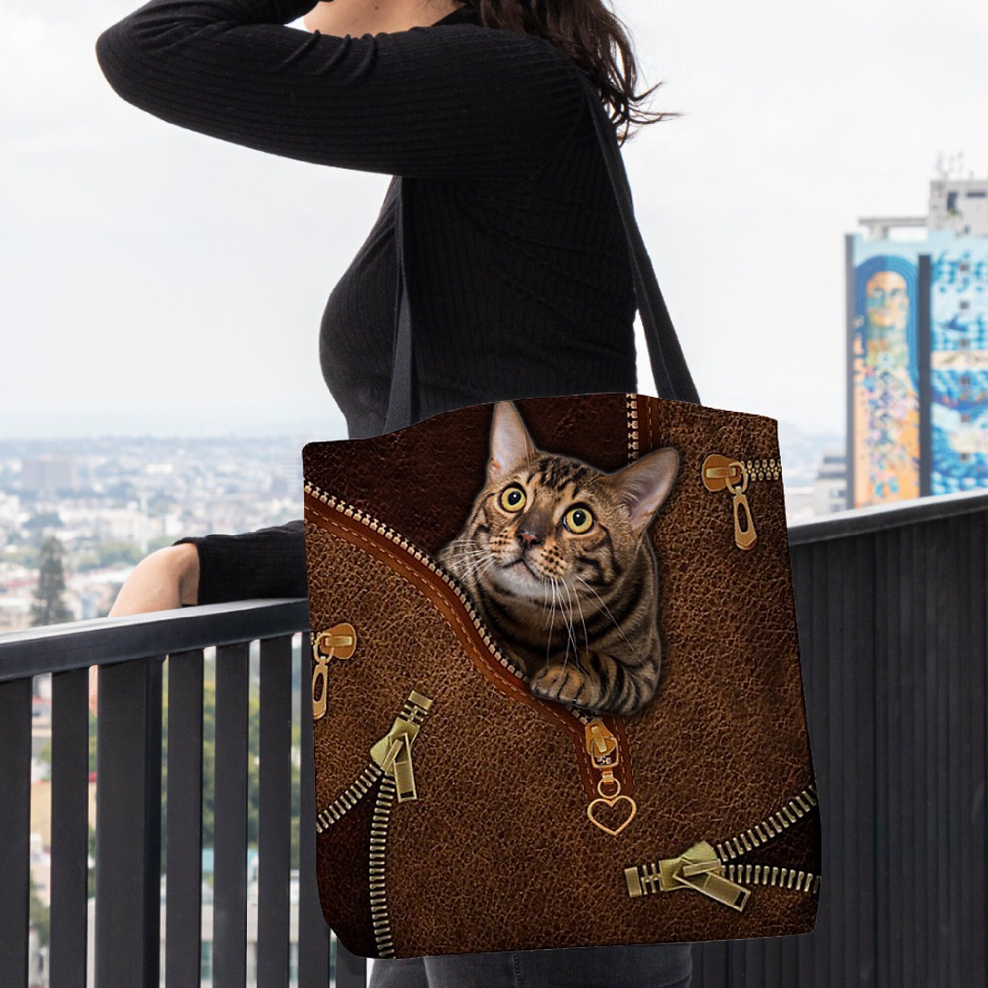 Cat Kitten Tote Bags Canvas Tote Bags Personalized Tote Etsy