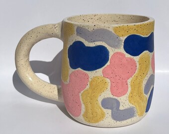 The Abstract Mug, handmade ceramic coffee mug, pottery mug handmade