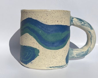 The Whale Watch Mug, handmade ceramic coffee mug, pottery mug handmade