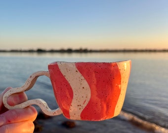 The Cotton Candy Mug, handmade ceramic coffee mug, pottery mug handmade, Christmas gifts