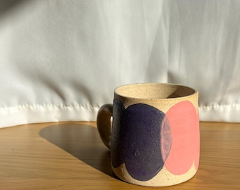 Handmade Purple, Pink, and Blue Ceramic Mug—Handmade Coffee Mug, pottery mug, Christmas gift