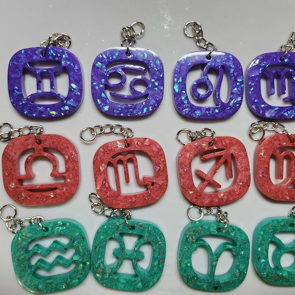 Zodiac Sign (B-Grade) Resin Keychain Charm