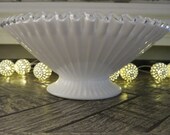 Fenton Art Glass Silver Crest Scalloped Crimped Large Bowl