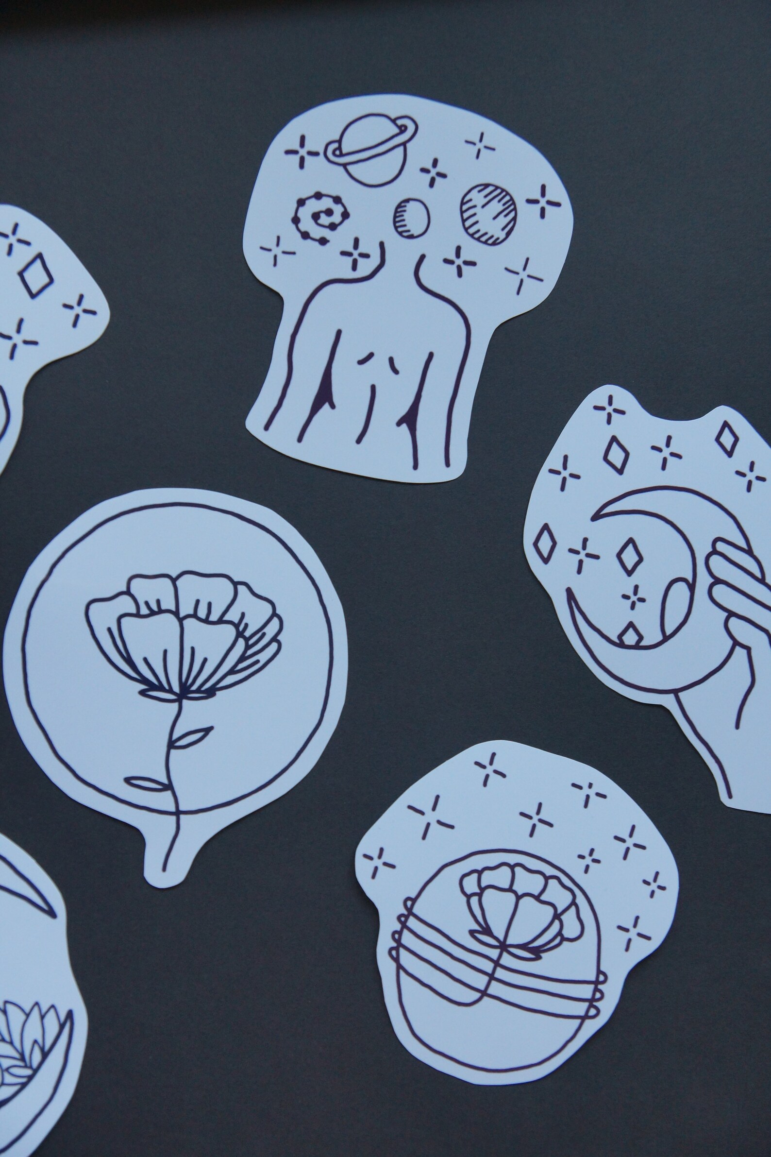 Moon and Stars Vinyl Sticker Pack Etsy