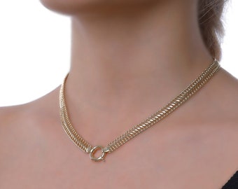 14k Gold 8mm Vienna Chain Sailor Lock Clasp Bold Necklace, Double Curb Design Twist Chain, Thick Chain, Anniversary Gift Gift for Her - Etsy 14k Gold 8mm Vienna Chain Sailor Lock Clasp Bold Necklace, Double Curb Design Twist Chain, Thick Chain, Anniversary Gift Gift for Her - Etsy