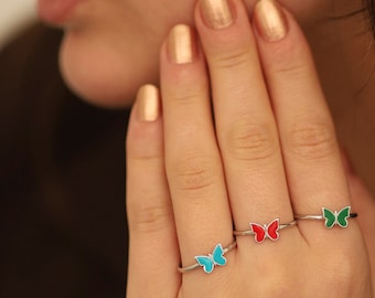 14k Gold Butterfly Ring | Cheap Dainty Gold Gift for Love & Luck