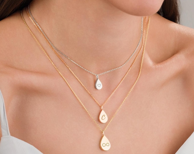 14k Gold Teardrop Urn Necklace | Ash Holder Memorial Pendant for Pet or Loved One