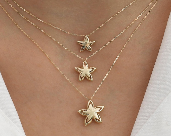 14K Gold Starfish Necklace | Sea Marine Jewelry, Minimalist Necklace, Handmade Thoughtful Gift, Elegant Design, Chic Jewelry, Gift For Her