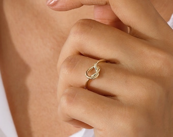 14k Gold Sailor Knot Ring | Twisted Rope Love Friendship Promise Band