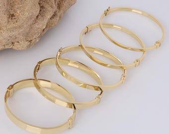 14k gold oval hinged bangle | 6mm engraved bracelet, straight bangle, statement jewelry, cuff bracelet, fashionable bangle, anniversary gift