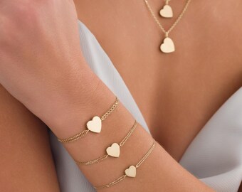 14k Gold Heart Urn Bracelet | Personalized Cremation Keepsake Human & Pet Memorial Jewelry