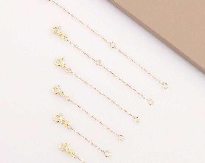 14k Gold Extender | 1.05mm Cable Chain Extension for Necklaces and Bracelets