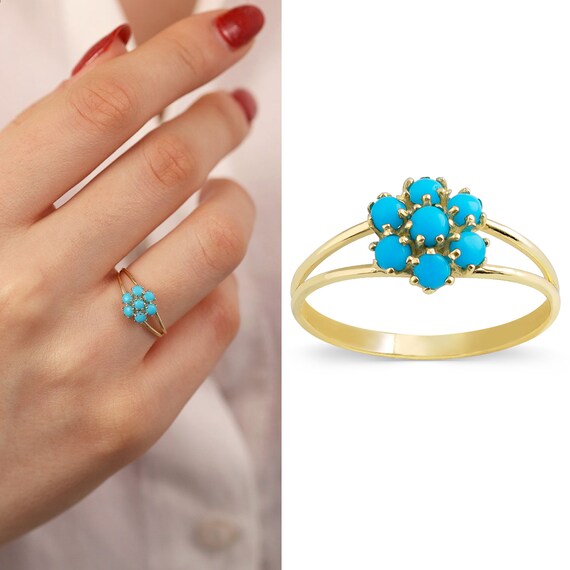 Sarah Blue Gem Cluster Band in Gold Vermeil Sarah Blue Gem Cluster Band in Gold Vermeil