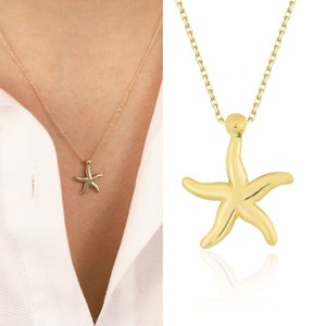 Starfish Shaped Necklace, Sea Star Necklace, Minimal and Elegant Design, Minimalist & Elegant Dainty Pendant | Valentine&#39;s Day Gift