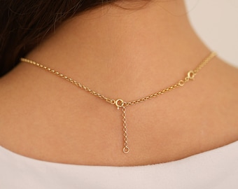 14k Gold Rolo Extender | Rolo Chain Extension for Necklaces and Bracelets