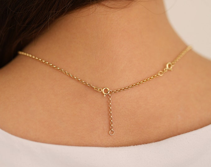 14k Gold Rolo Extender | Rolo Chain Extension for Necklaces and Bracelets