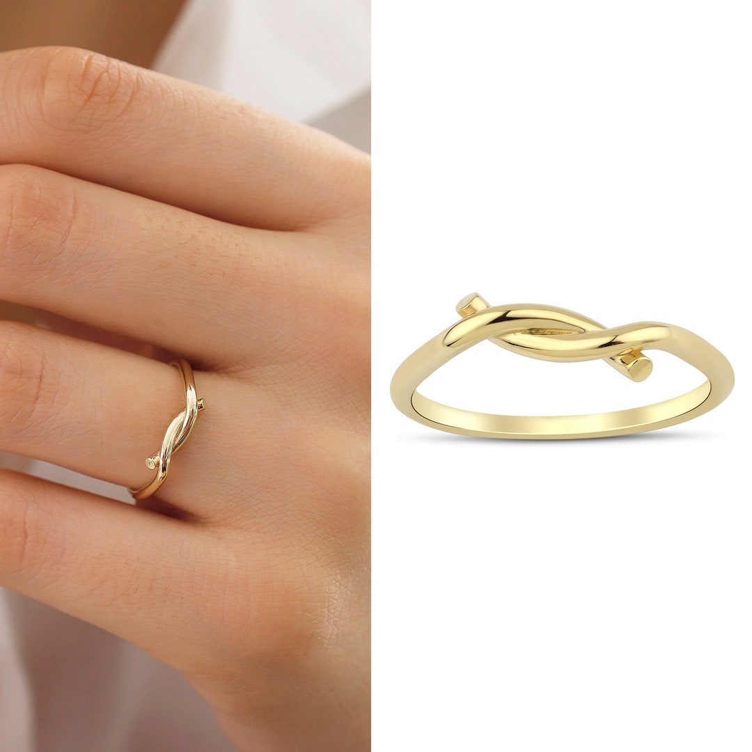 ⭐️GOLD　RING 14k Gold Faceted Chunky Ring | Stackable Geometric Pattern