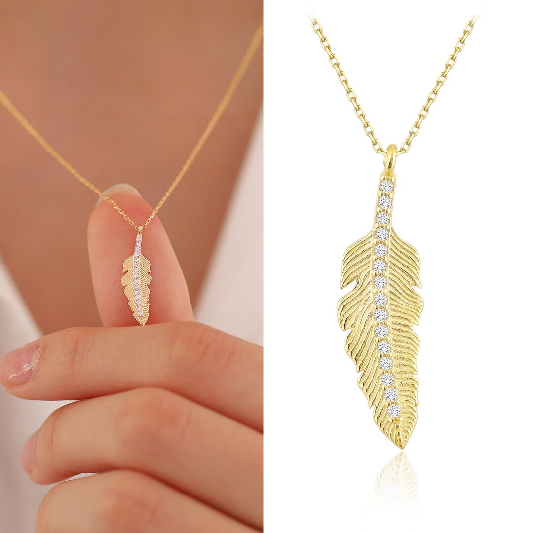 Feather Pendant Big | manon jewelry