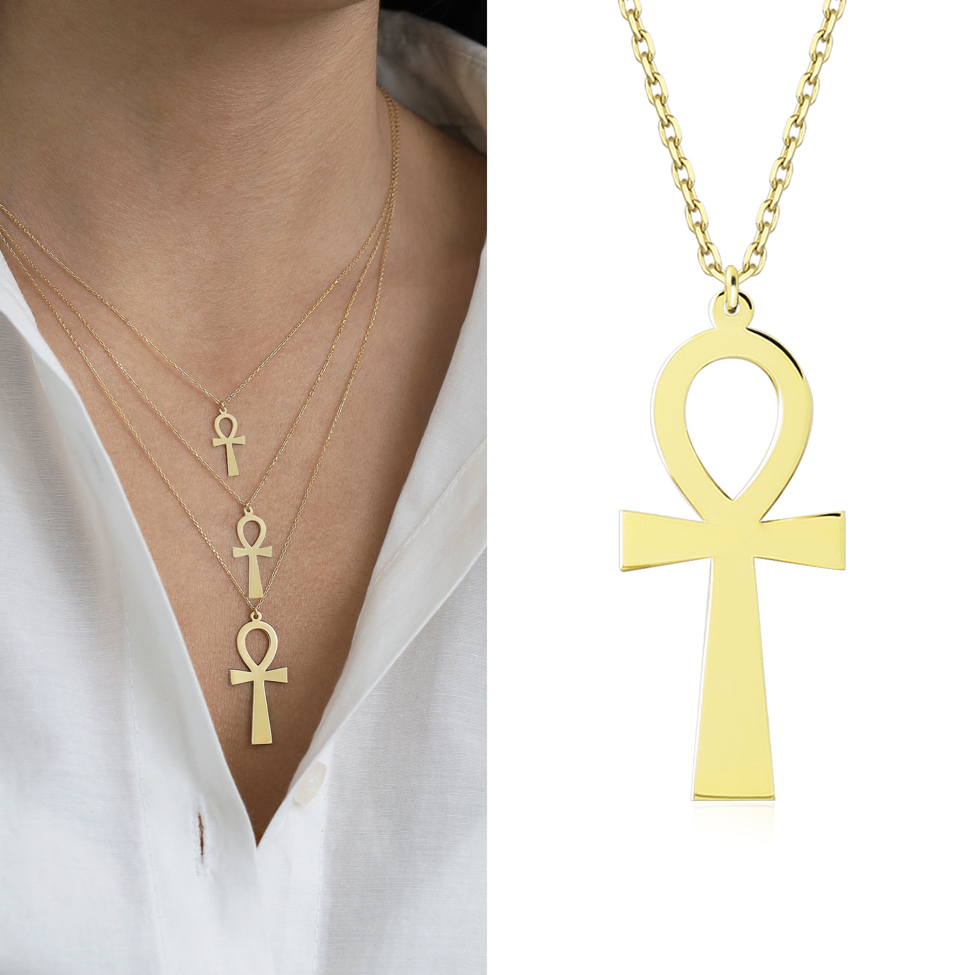 Ankh pendant 14k gold sale