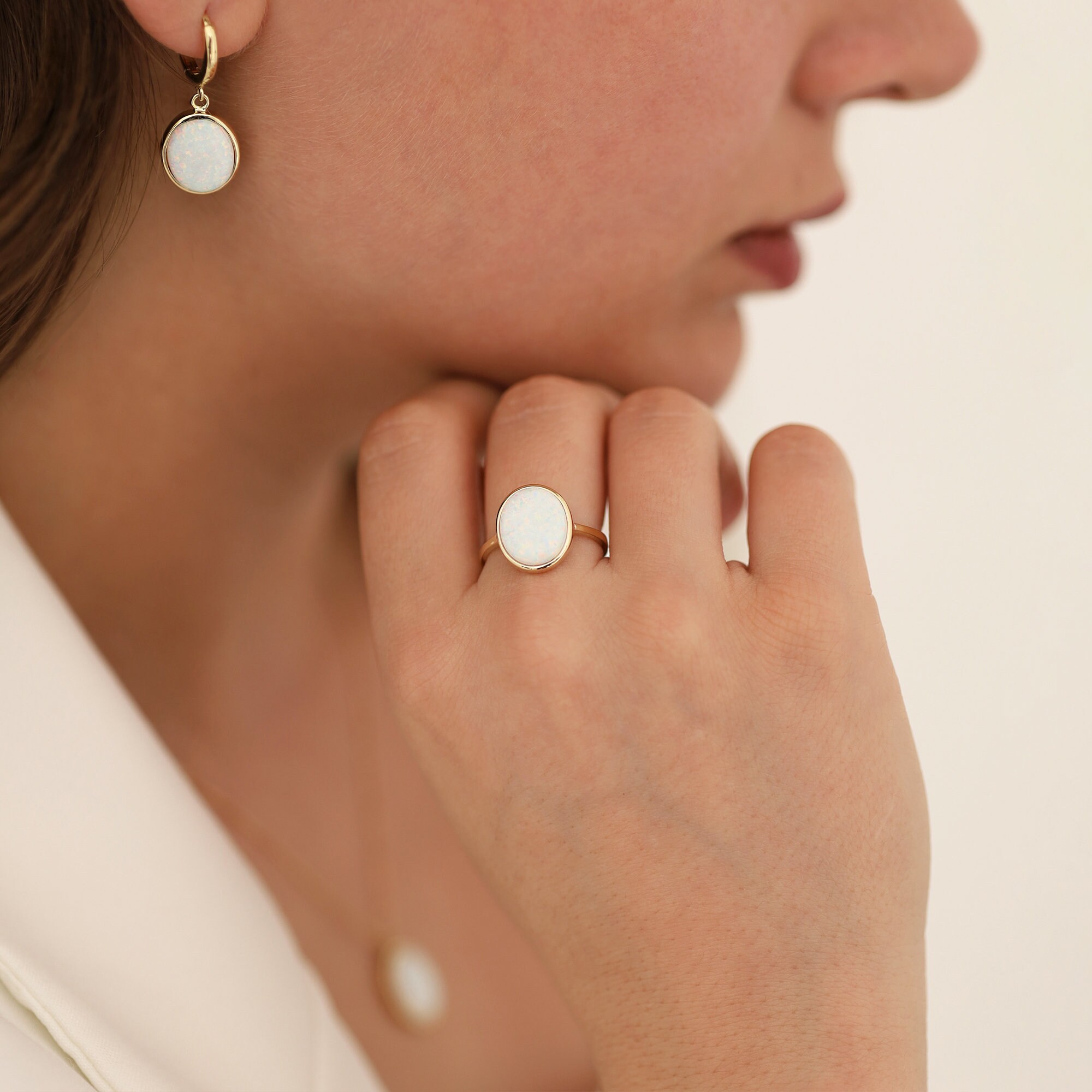 Opal Stud Earrings - Crescent Opal, Ana Luisa