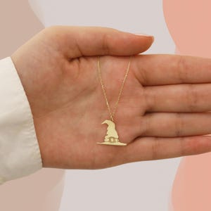 14k Gold Flying Witch Necklace | Halloween Jewelry Gift Pendant - Etsy