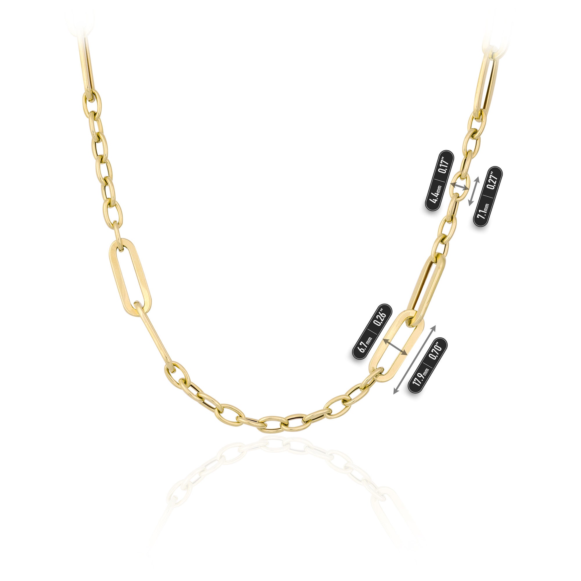 Gold sturdy large paperclip chain necklace — Rach B Jewelry