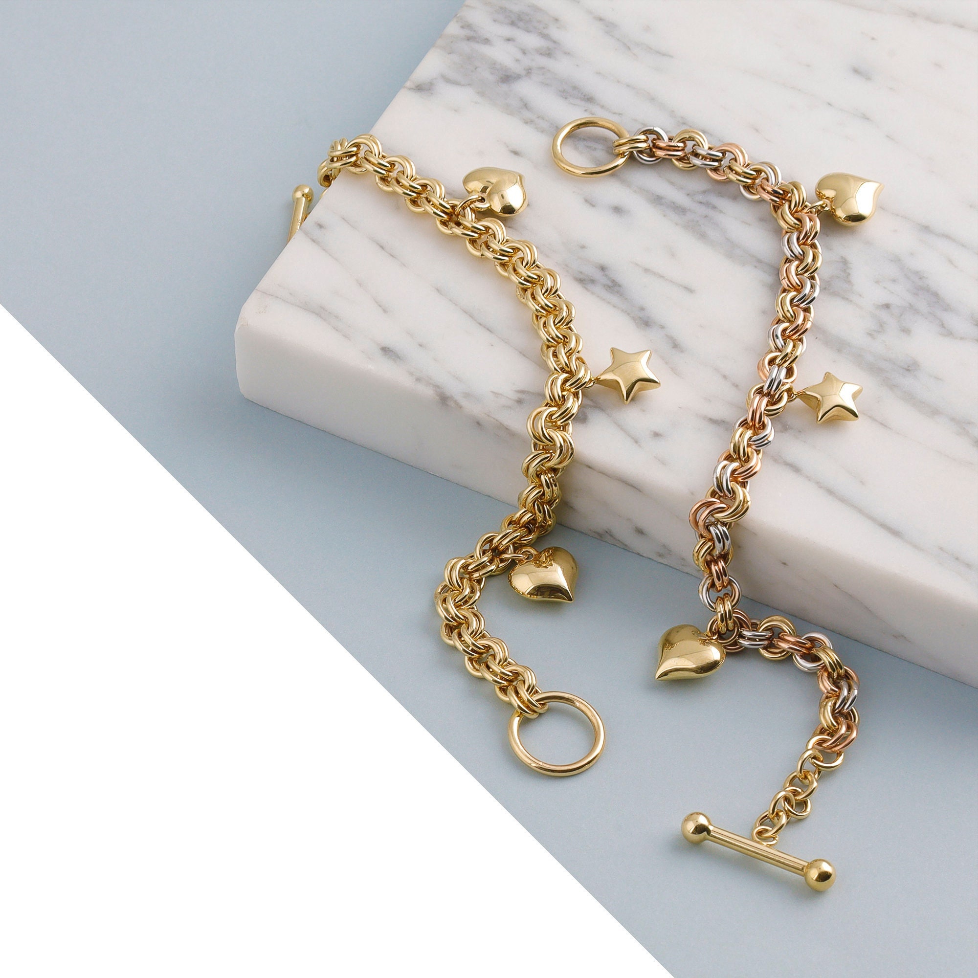 Gold Heart Chain Bracelet