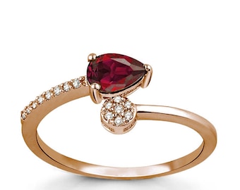 14k Gold Ruby Ring | Vintage Handmade Engagement July Birthstone Jewelry