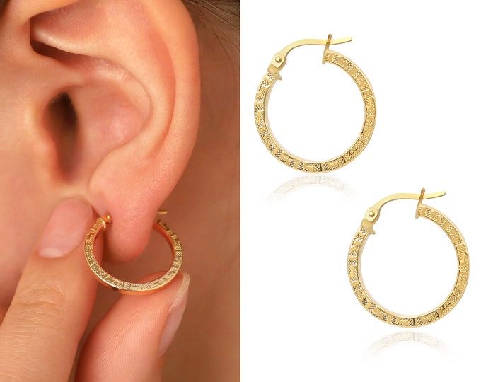 14K Gold Dainty Hoop Earrings | Whorl Jewelry, Everyday Earrings, Versatile Jewelry, Earlobe Earrings, Glamorous Jewelry, Graduation Gift