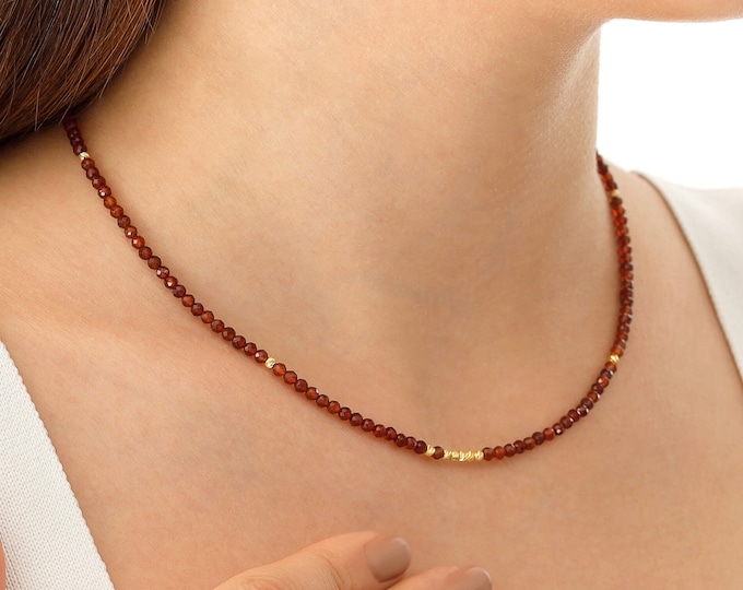 Genuine Brown Topaz Necklace | 14k Gold Scorpio Gemstone Necklace, Natural Stone for Happiness, November Birthstone, Zodiac Gift for Her