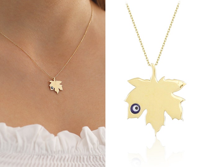 14k Gold Maple Leaf Necklace | Canada Symbol Handmade Jewelry, Golden Maple Leaf Ontario Symbol Pendant, Gift for a Canadian, National Gift