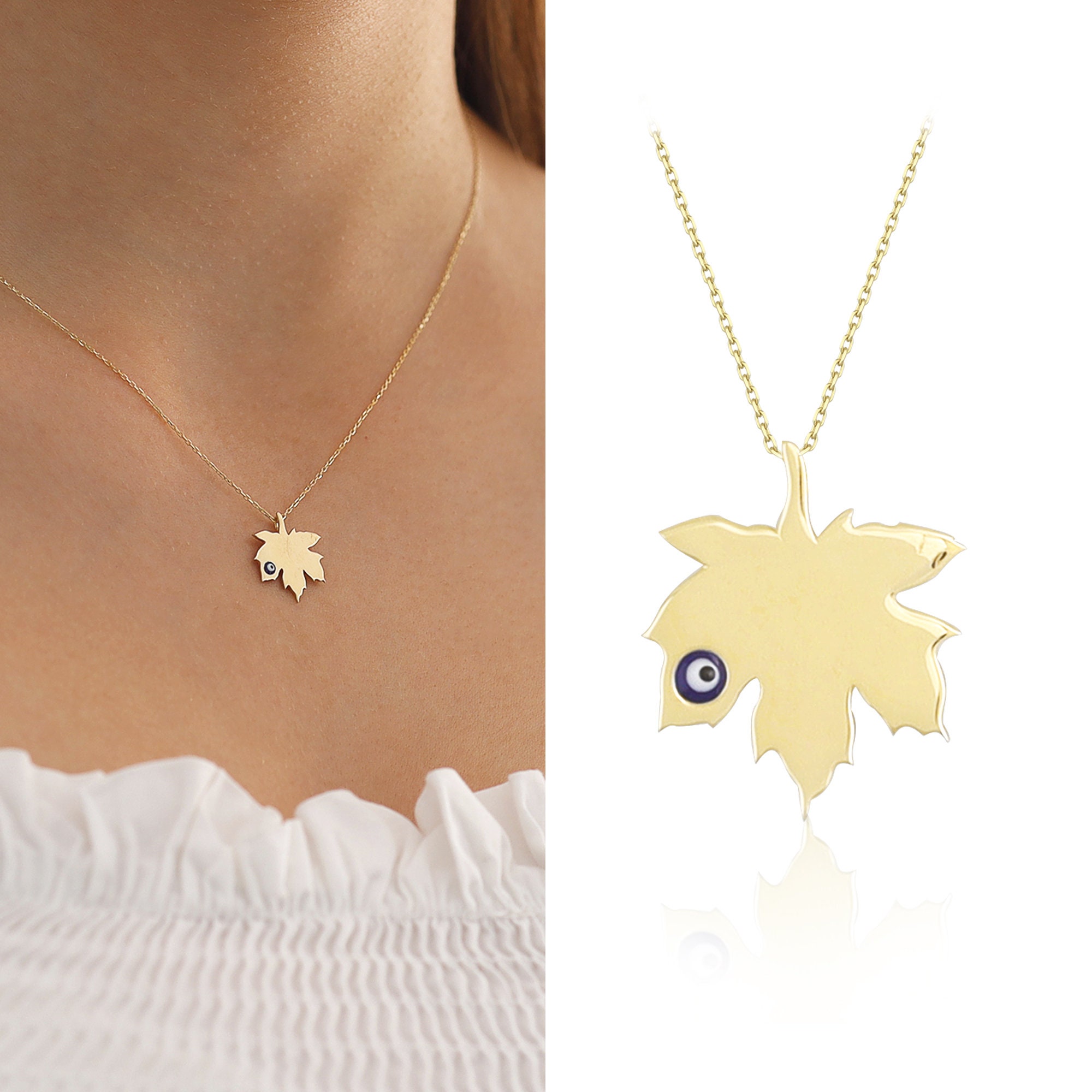 Gold maple leaf necklace deals