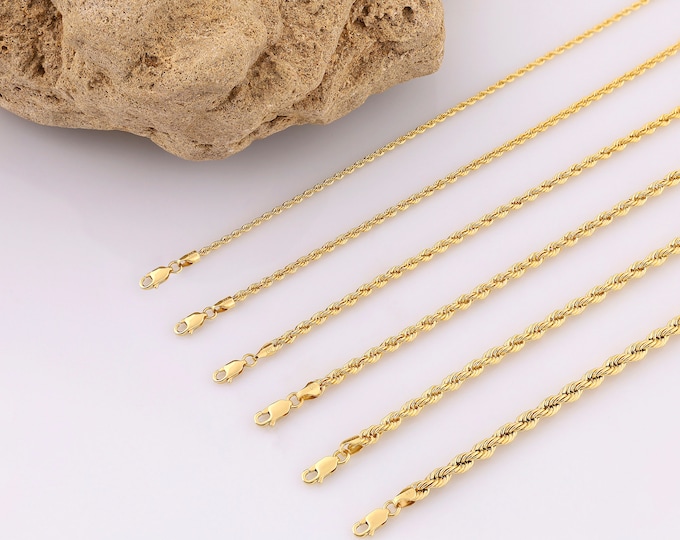14k Gold 4.5mm Rope Chain Bracelet | Retro Unisex Twisted Chain Bracelet, Vintage Design Jewelry, Gift for Boyfriend, Gift for Girlfriend