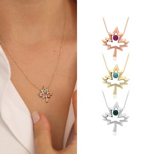 14k vergoldete Ahornblatt-Halskette mit Emaille | Kanada Blatt Halskette, Blau Emaille Kanadische Blatt Anhänger, Minimalist Natur Schmuck, Geburtstagsgeschenk