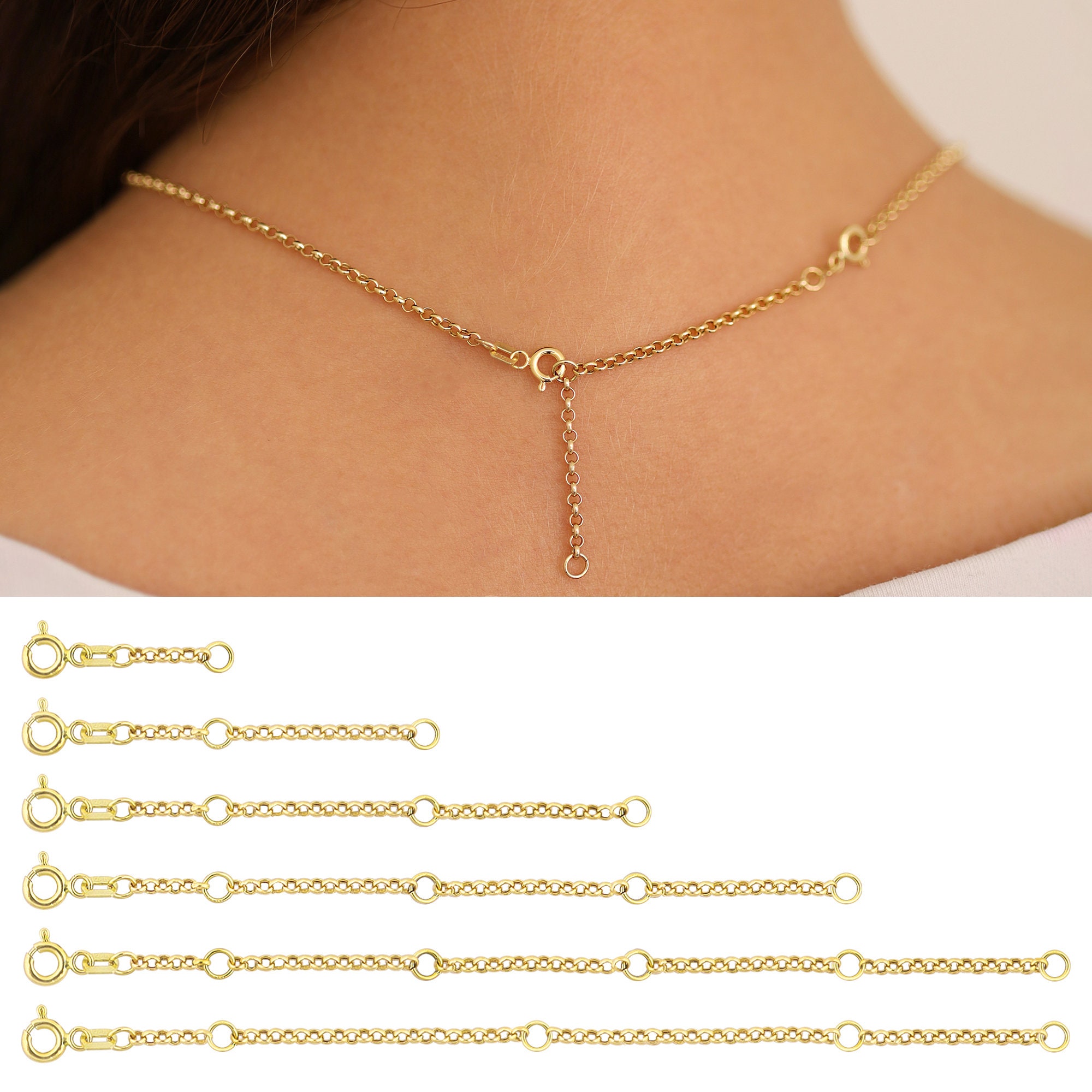 Rose Gold Choker Necklace Extender, Jewelry Extension